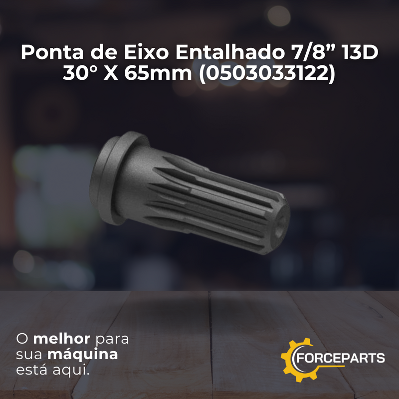 Ponta de Eixo Entalhado 7/8” 13D 30° X 65mm 0503033122