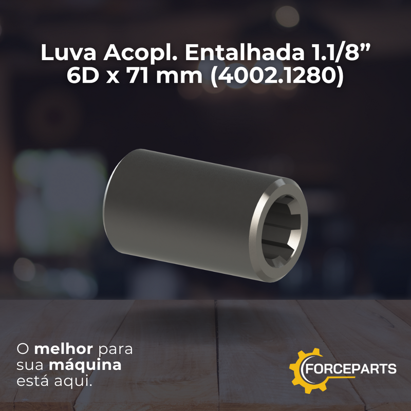 Luva Acopl. Entalhada 1.1/8” 6D x 71 mm 4002.1280