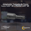 Adaptador Tomada de Força Luva 1.3/4” 6E x Ponta 1.3/8” 6E