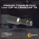 Adaptador Tomada de Força Luva 1.3/8” 6E x Ponta 1.3/8” 21E