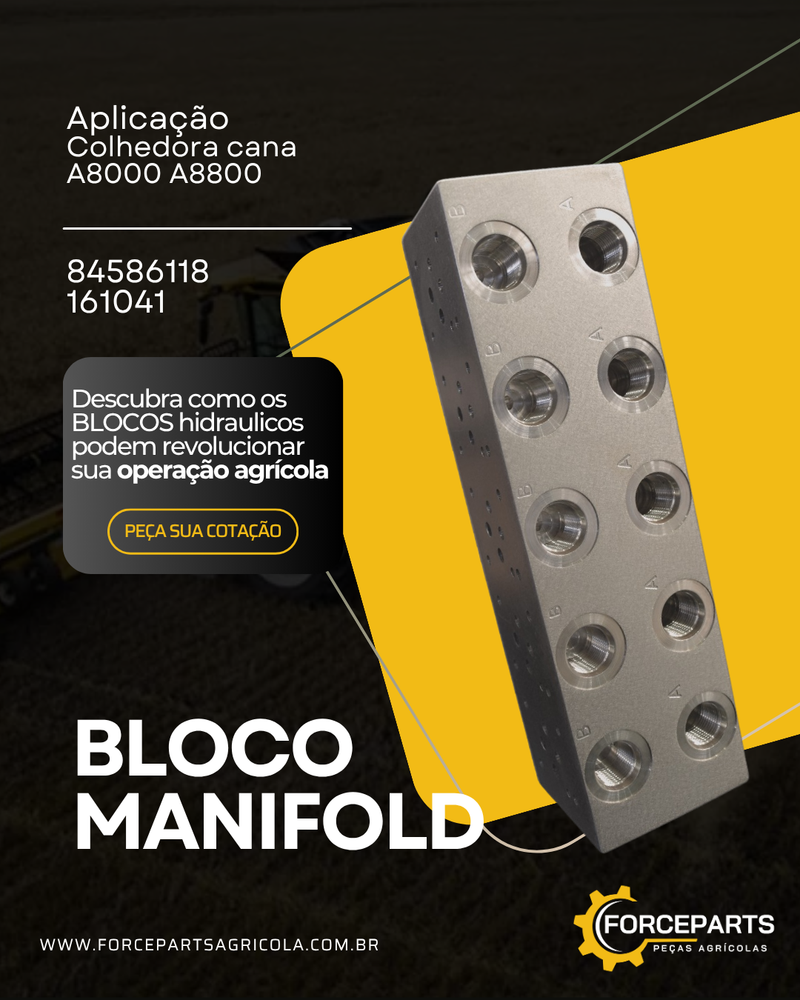 84586118 / 161041 BLOCO MANIFOLD HIDRÁULICO