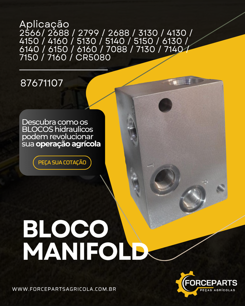 87671107 BLOCO MANIFOLD HIDRÁULICO