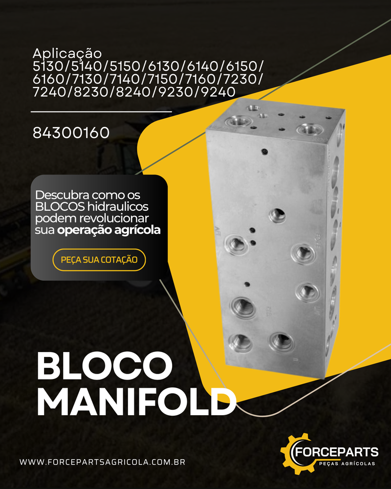 84300160  BLOCO MANIFOLD HIDRAULICO