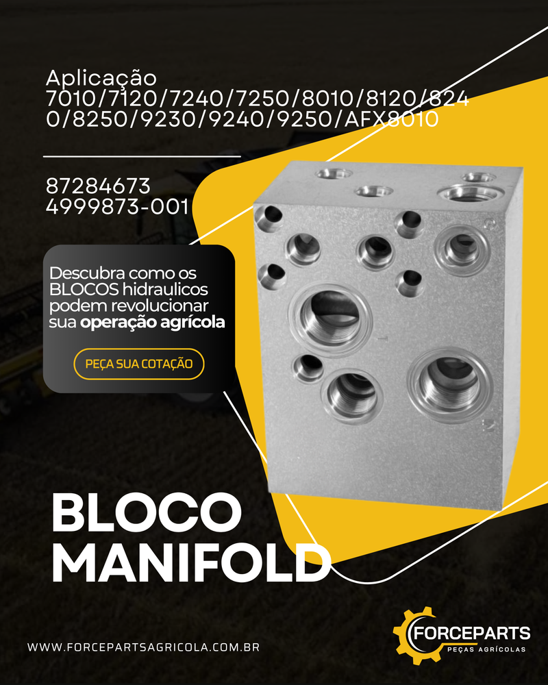 87284673 / 4999873-001 BLOCO MANIFOLD HIDRÁULICO