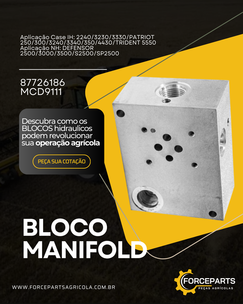 87726186 / MCD9111 BLOCO MANIFOLD HIDRÁULICO