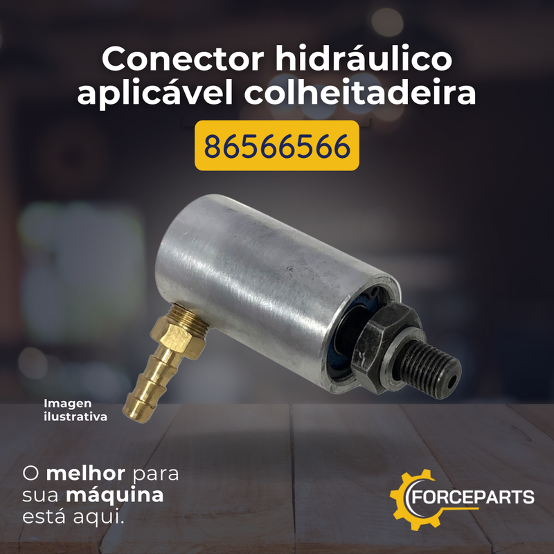86566566 CONECTOR HIDRAULICO APLICAVEL COLHEITADEIRA