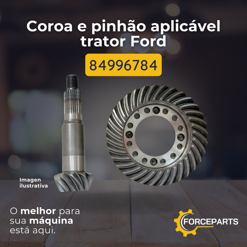 84996784 Coroa e pinhão aplicável trator Ford