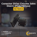 Conector 3Vias Chicote John Deere (Plug Fêmea) RE78054