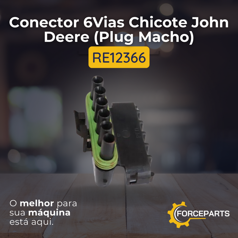 Conector 6Vias Chicote John Deere (Plug Macho) RE12366