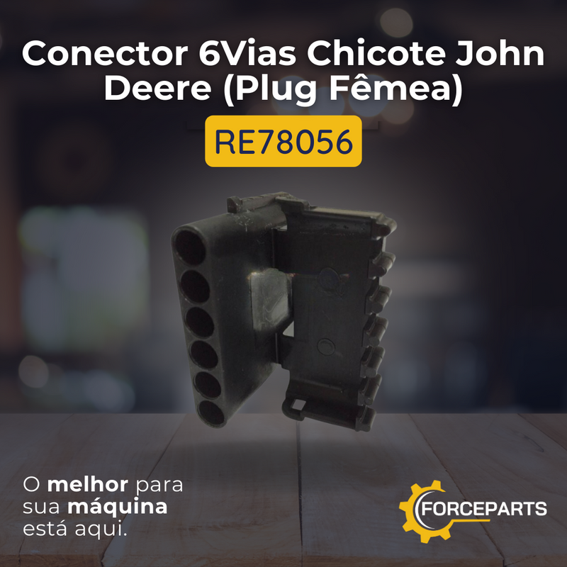 Conector 6Vias Chicote John Deere (Plug Macho) RE78056