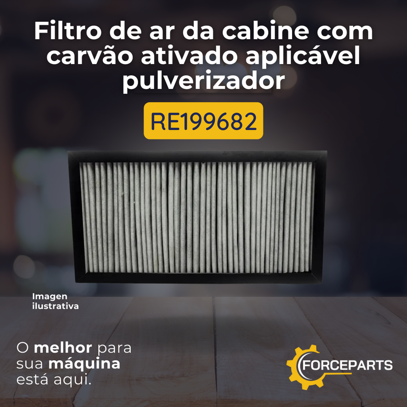 RE199682 FILTRO DE AR DA CABINE COM CARVÃO APLICAVEL PULVERIZADOR