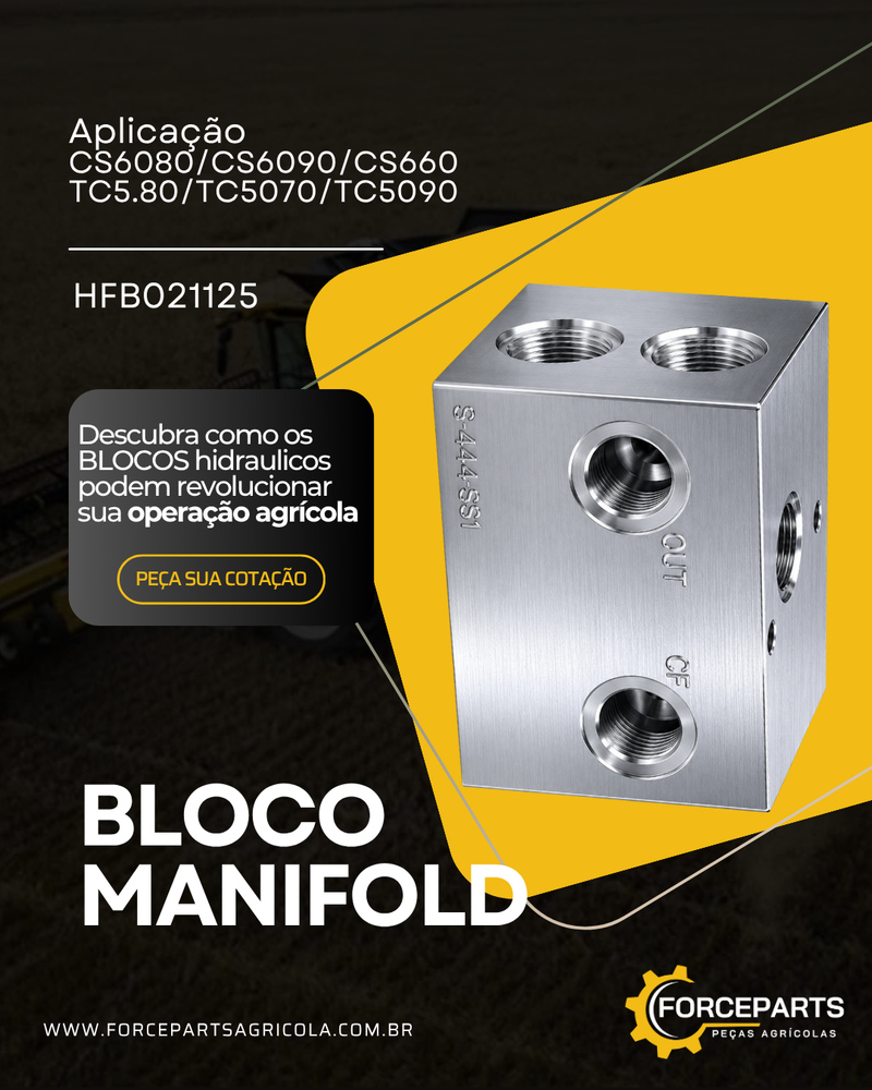 HFB021125 BLOCO MANIFOLD HIDRÁULICO